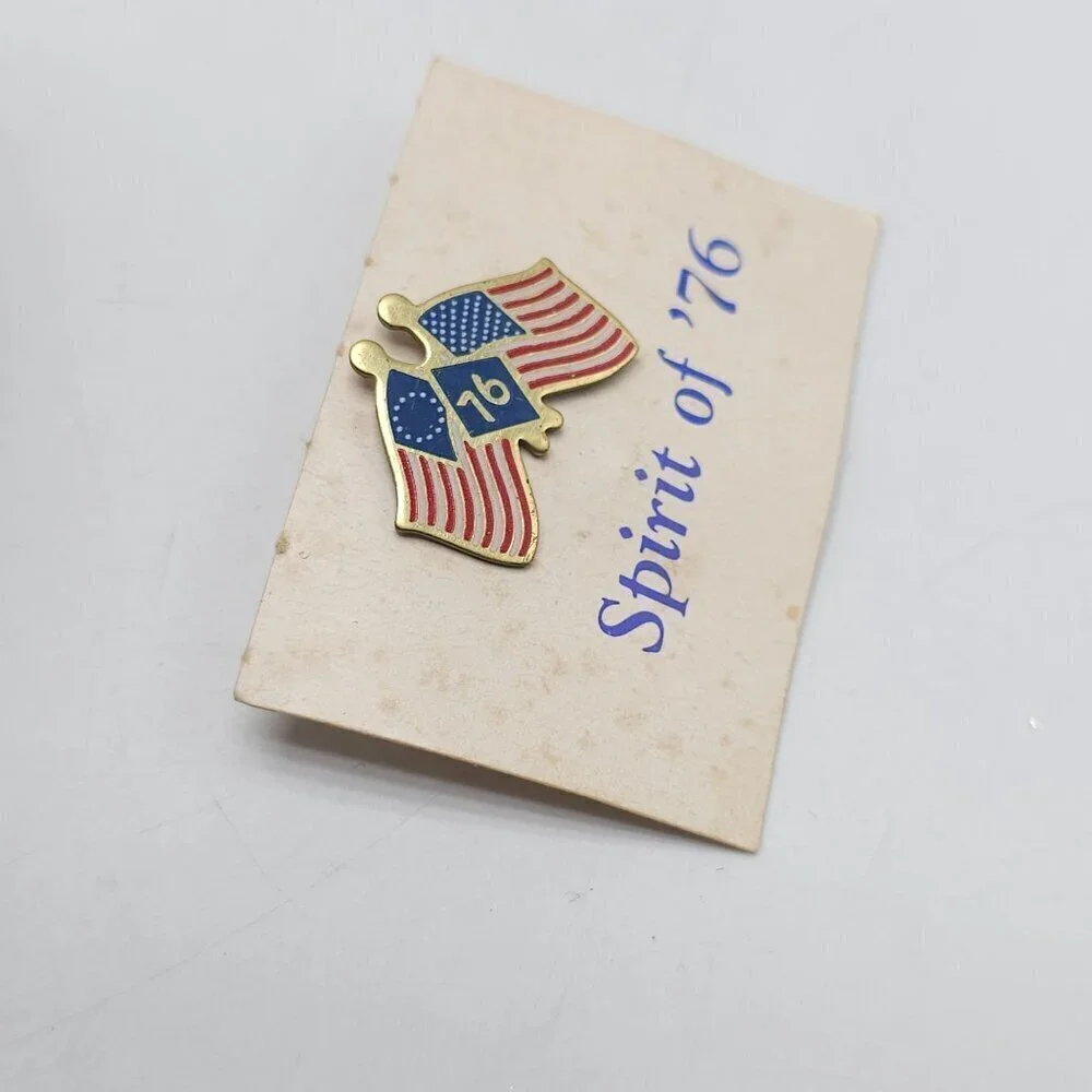 Spirit Of '76 American Flag Lapel Pin Bicentennial